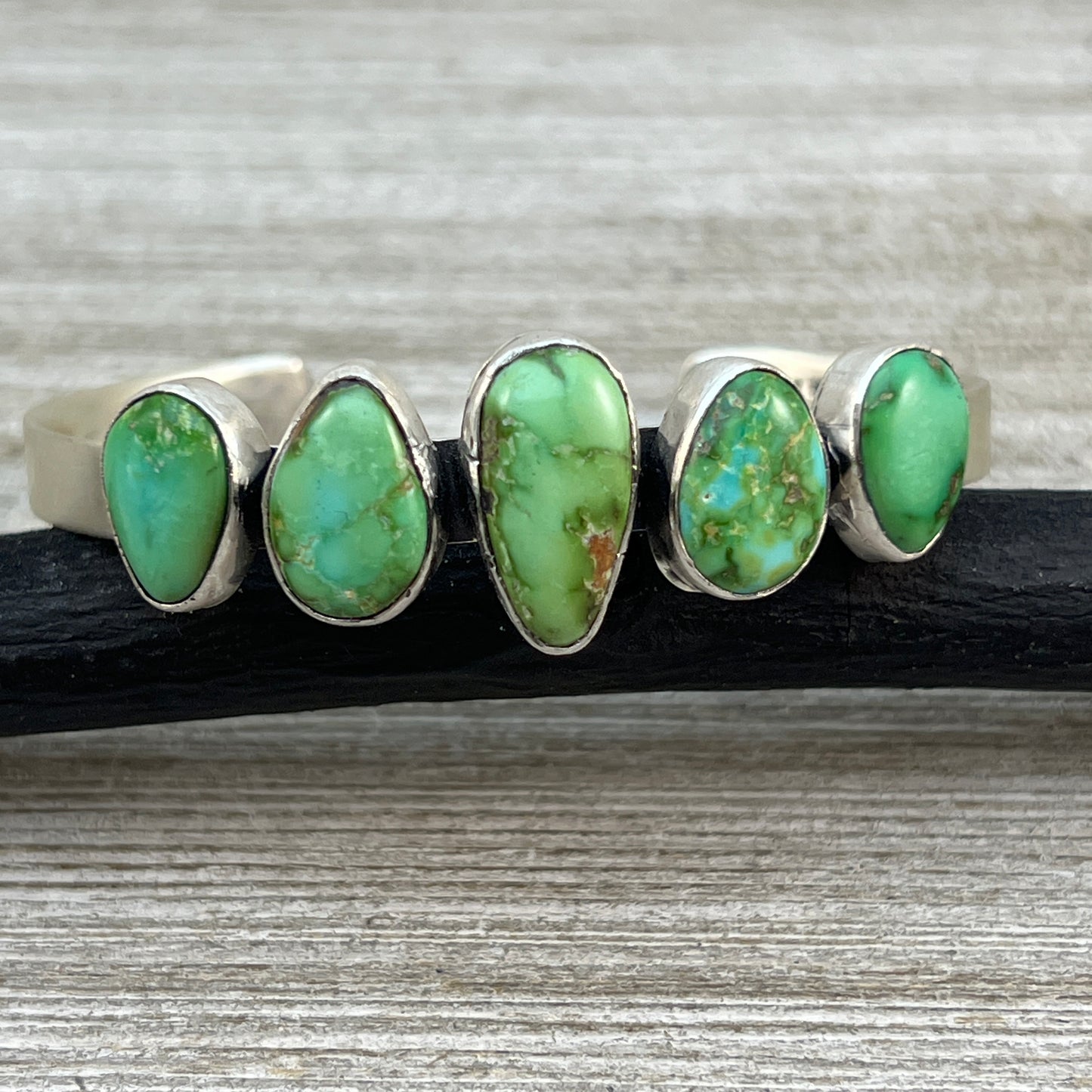 6 1/4" Sonoran Gold Turquoise Cuff Bracelet Sterling silver Navajo Tom Lewis boho
