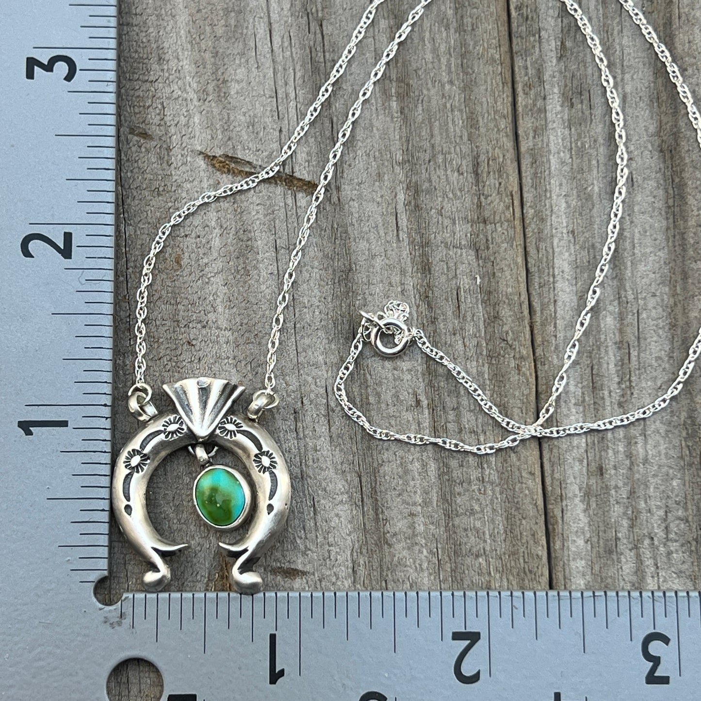 18 1/2" Sonoran Turquoise Naja Necklace Sterling silver Navajo Verley Betone 649