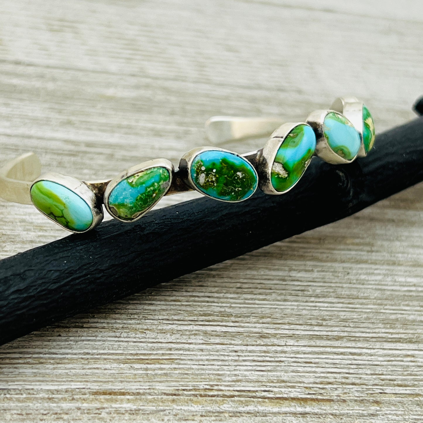 6 1/2" Sonoran Gold polychrome Turquoise cuff bracelet sterling silver Verley Betone BR25