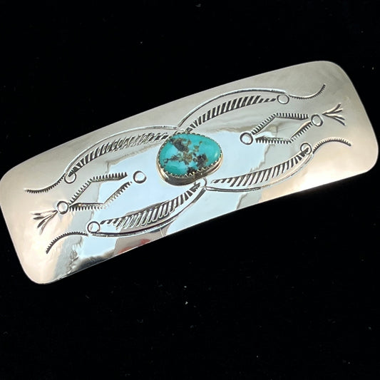 Sterling silver Turquoise Hair Barrette Navajo Jolene Begay 464