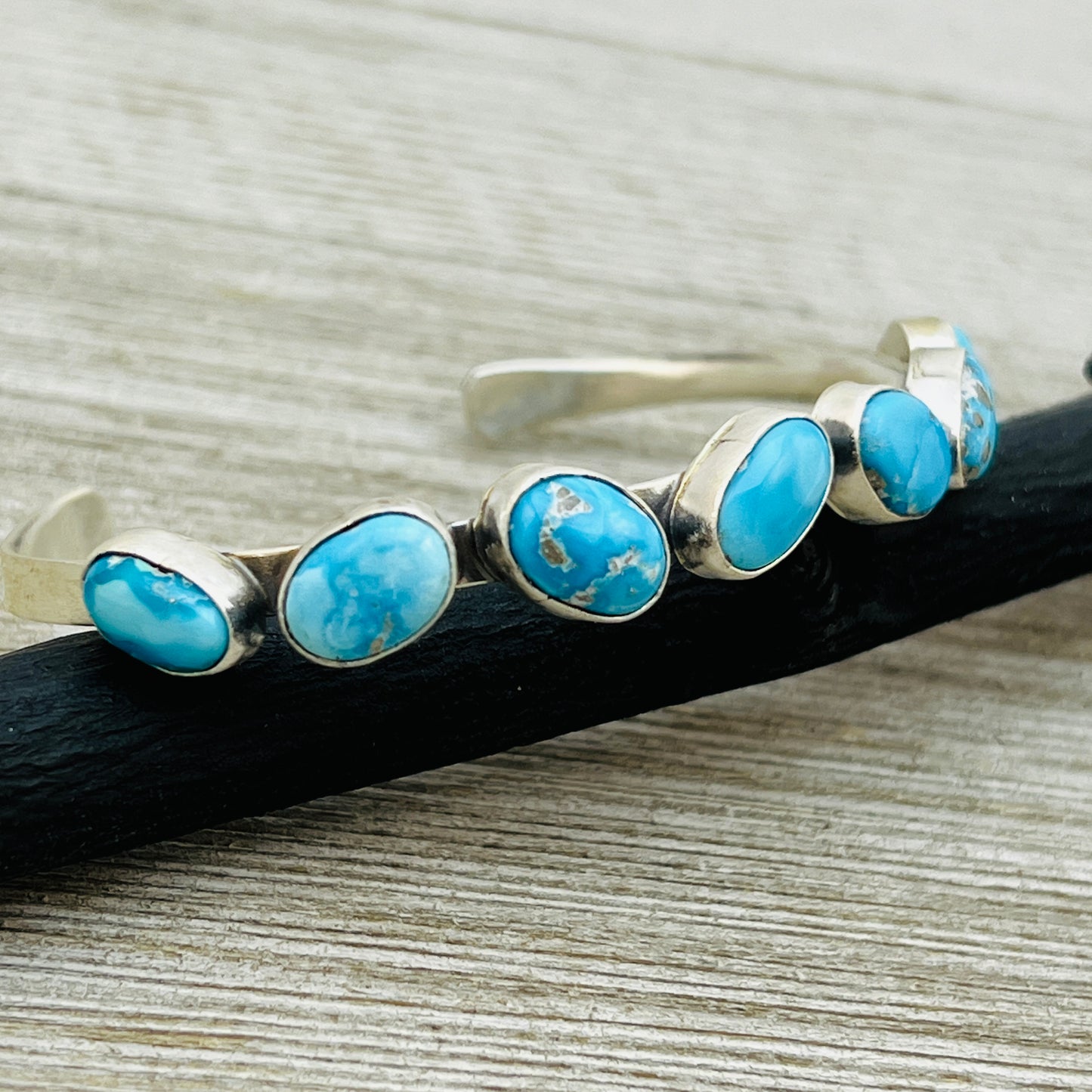 6 1/2" Sonoran Beauty Turquoise cuff bracelet sterling silver Verley Betone BR26