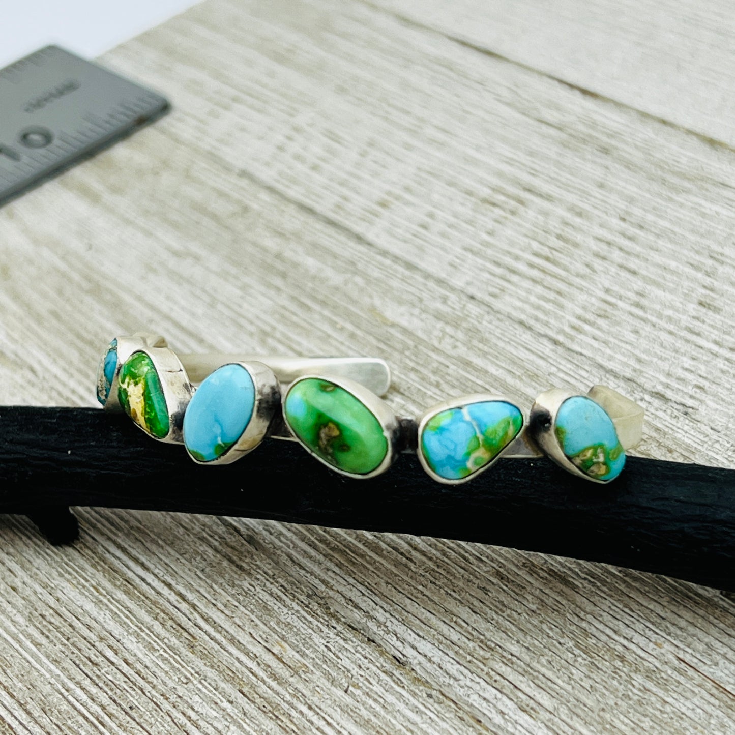 6 1/2" Sonoran Gold polychrome Turquoise cuff bracelet sterling silver Verley Betone BR22