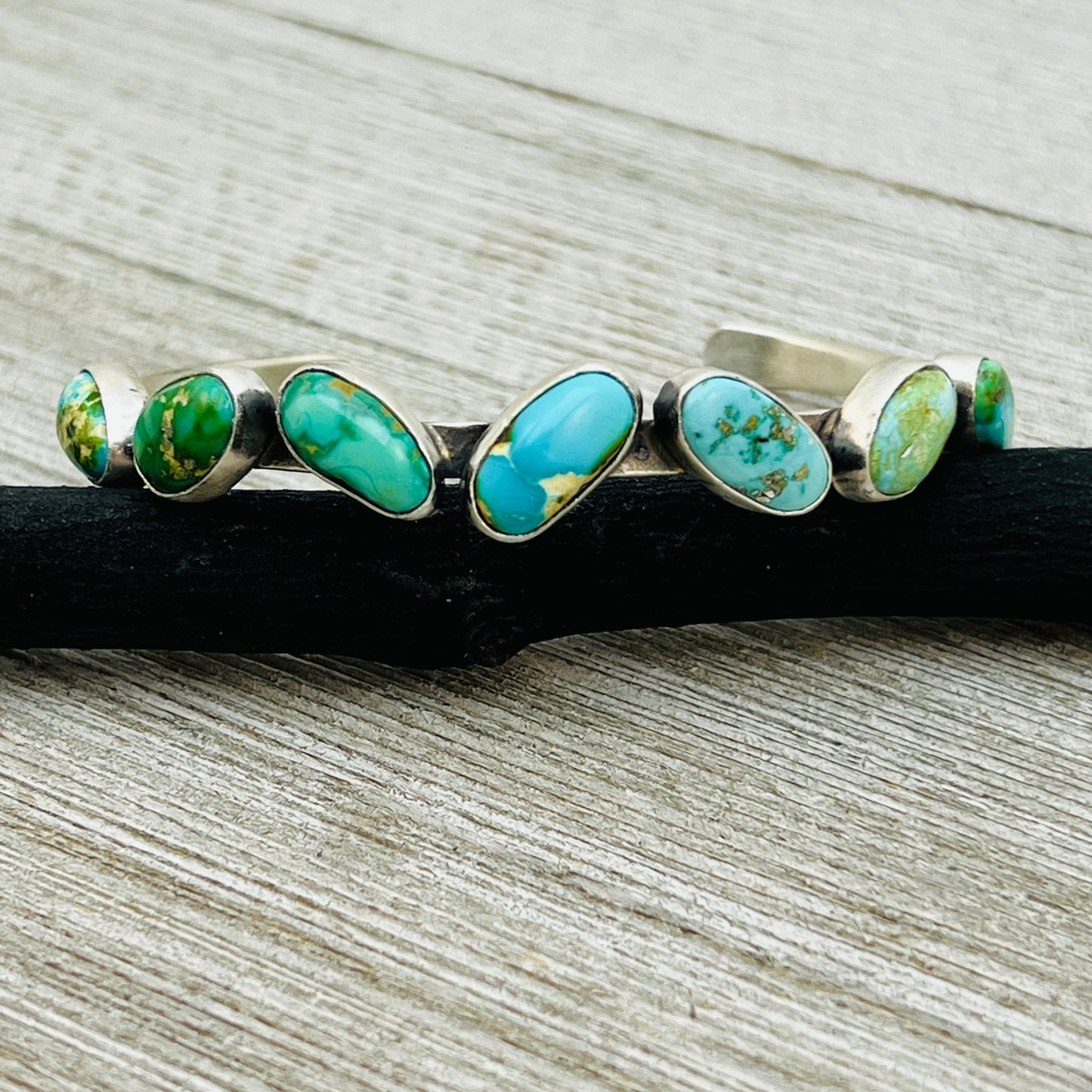 6 1/2" Sonoran Gold polychrome Turquoise cuff bracelet sterling silver Verley Betone BR20