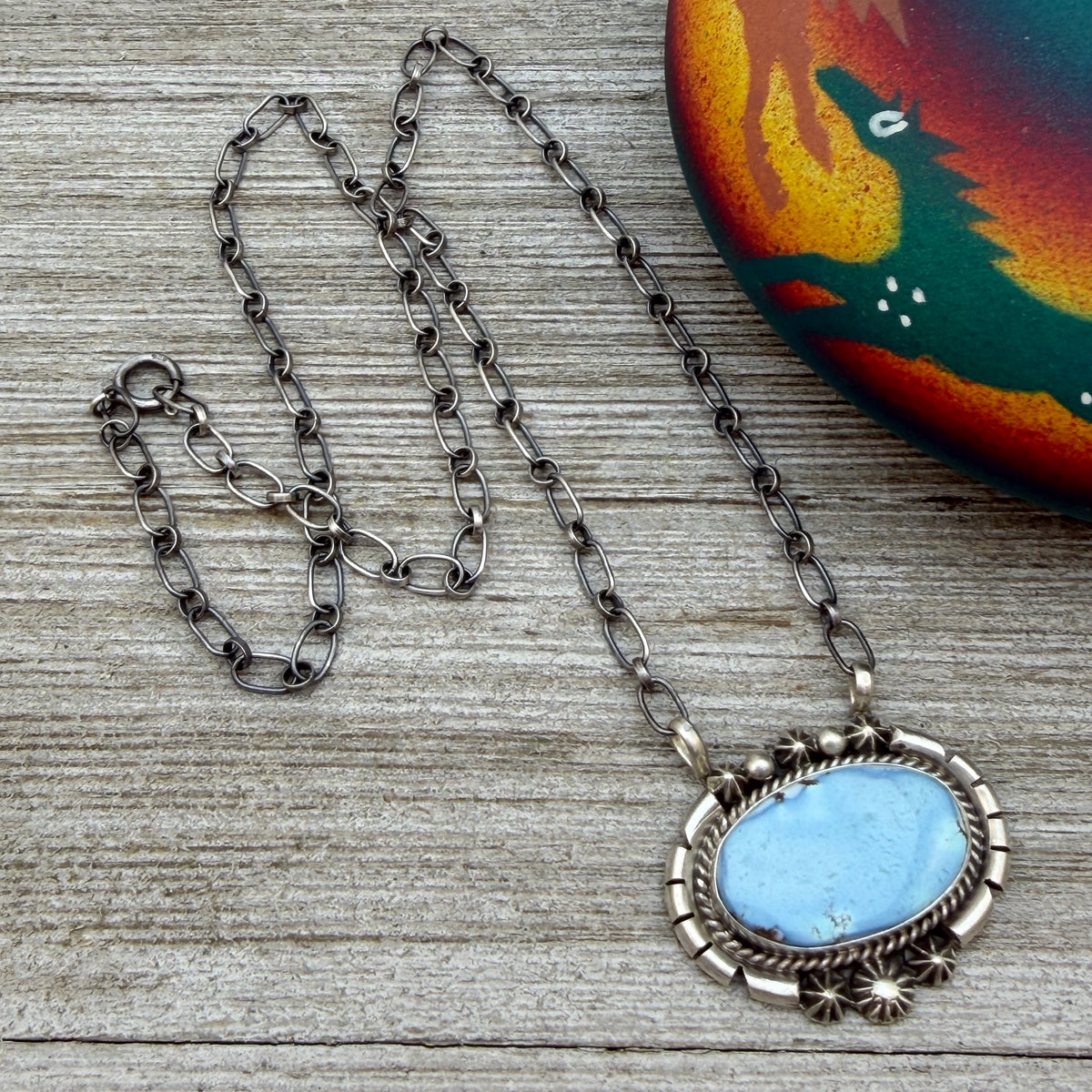 Golden Hills turquoise station necklace Sterling Silver Navajo Samuel Yellowhair NK31