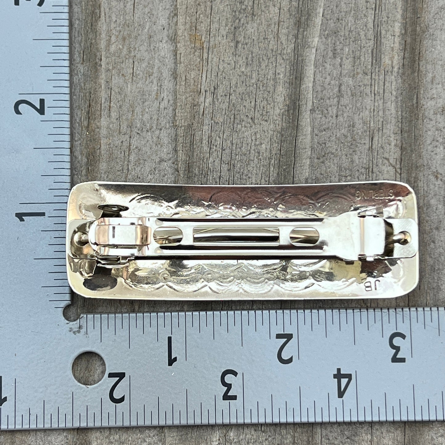 Kingman Turquoise Hair Barrette Clip Sterling silver Jolene Begay 766