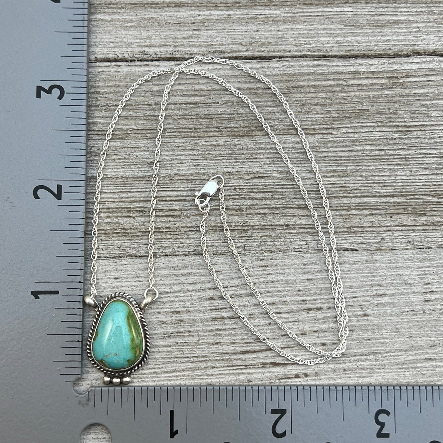18 1/2" Sonoran Gold Turquoise Sterling silver Necklace Navajo handmade Sharon McCarthy
