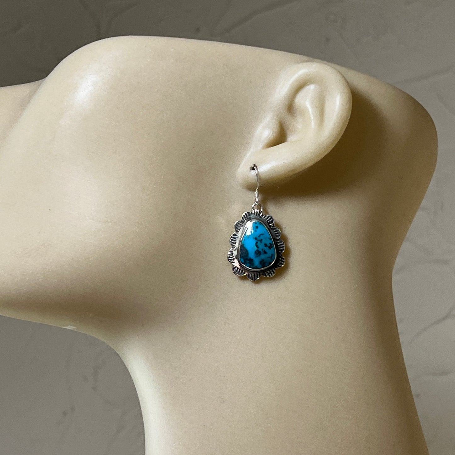 Sterling silver Teardrop Turquoise Earrings Annette Martinez Sterling Silver 847