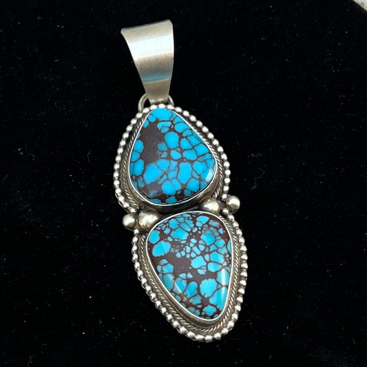 Egyptian Turquoise sterling silver pendant 6 Navajo Kathleen Livingston