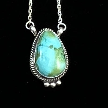 18 1/2" Sonoran Gold Turquoise Sterling silver Necklace Navajo handmade Sharon McCarthy