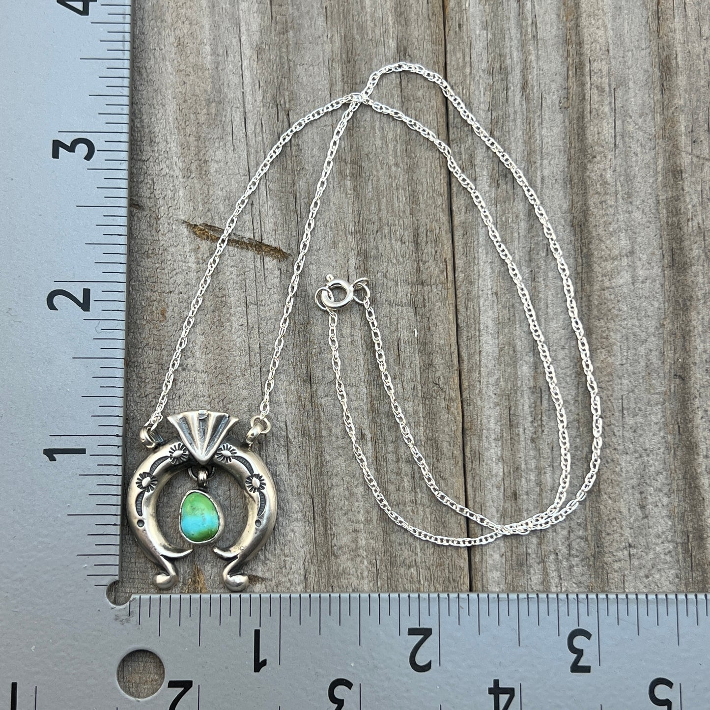 18 1/2" Sonoran Turquoise Naja Necklace Sterling silver Navajo Verley Betone 648