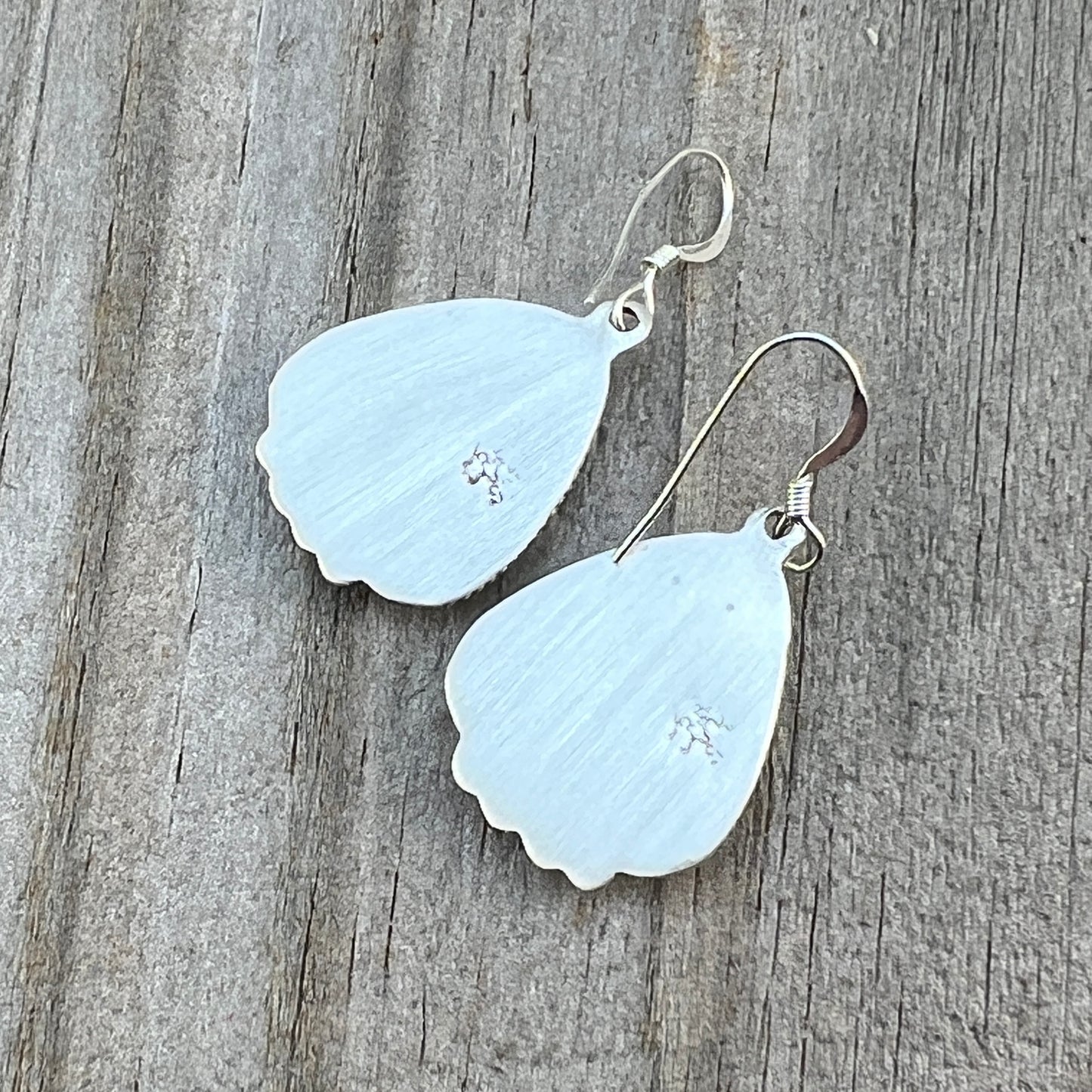 Modern Green Serpentine inlay Earrings Sterling Silver James Manygoats Navajo 673