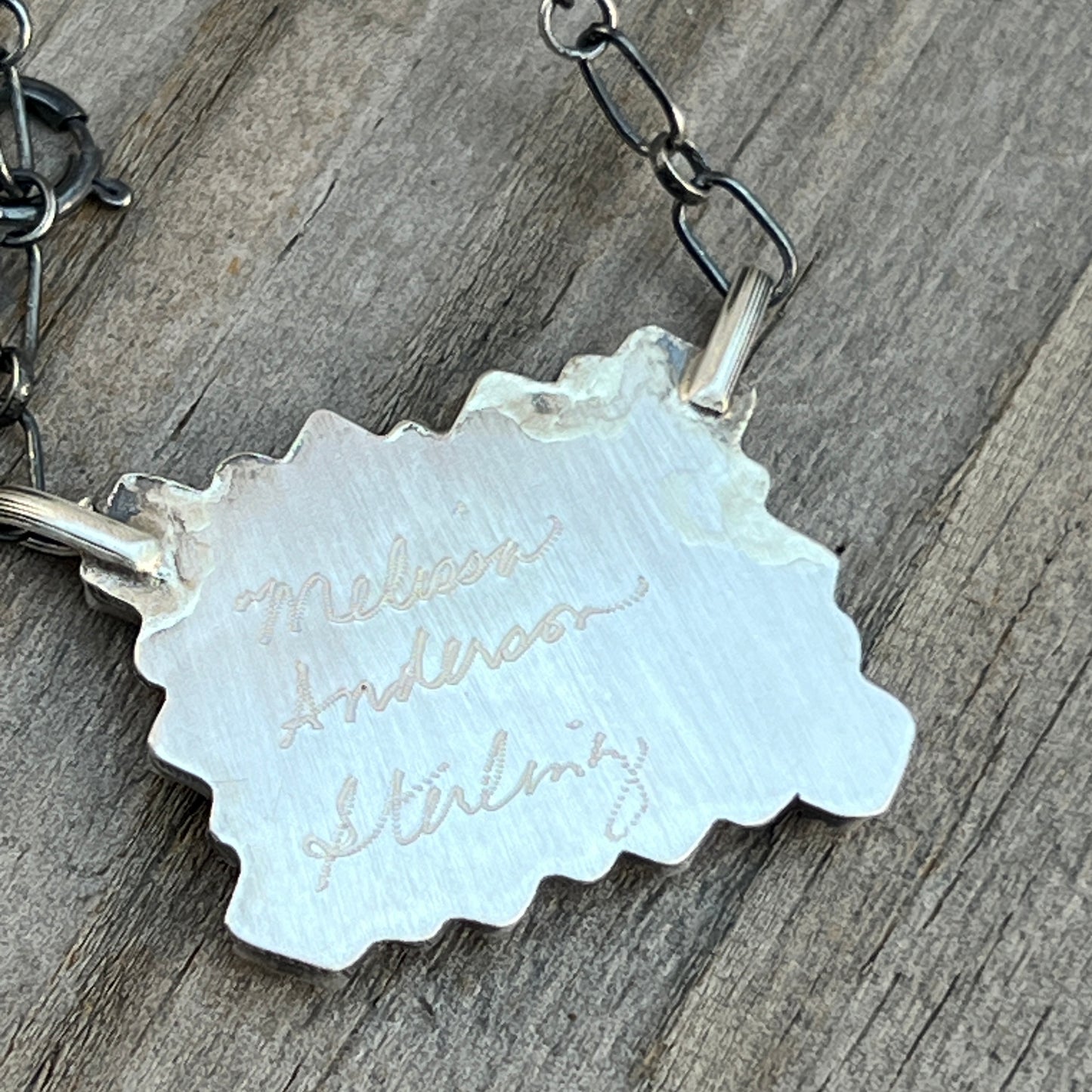 18 1/2" Turquoise Bar Necklace Sterling silver Navajo Melissa Anderson 660