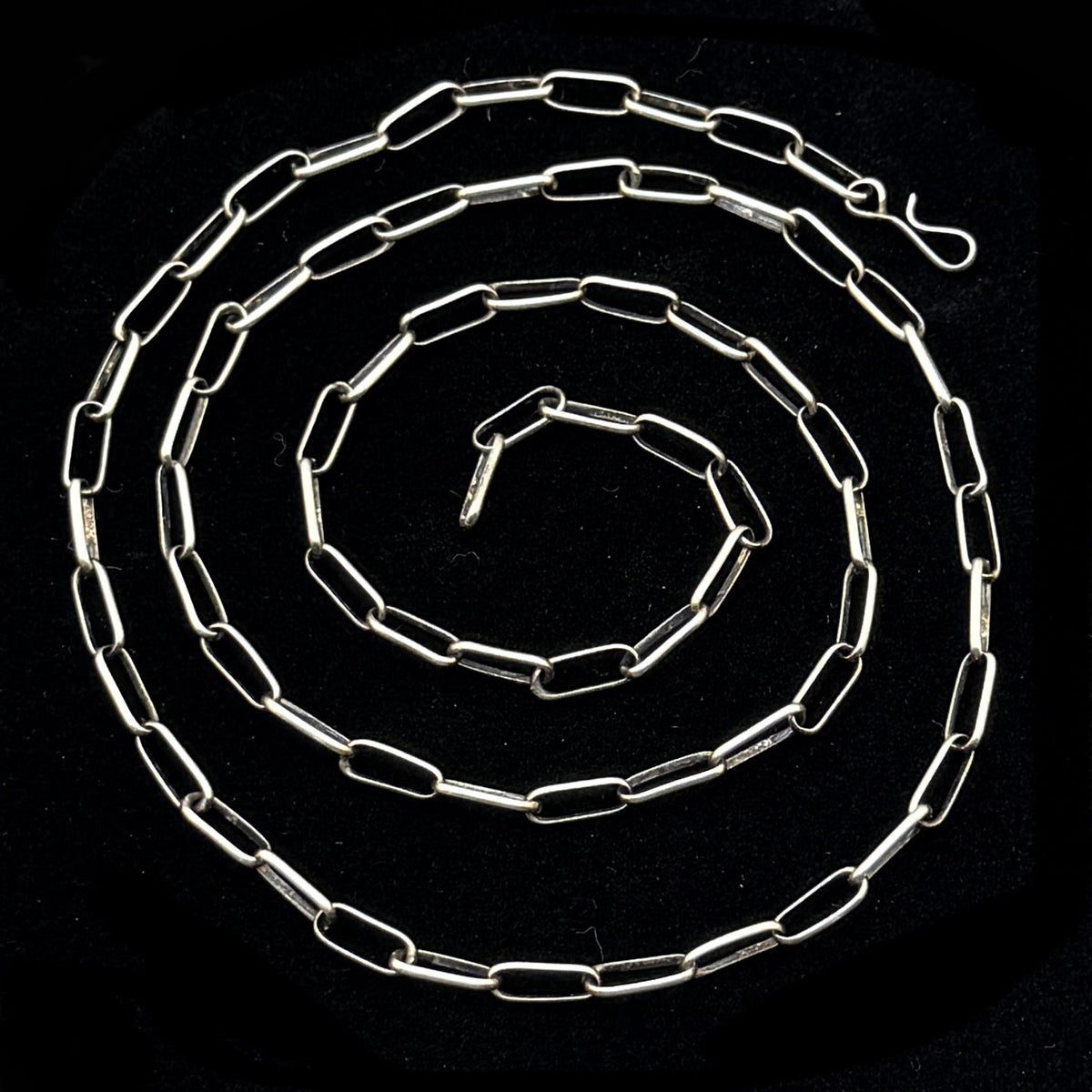 24" Sterling Silver Navajo Handmade Paper Clip Link Chain necklace Sally Shurley CH3-24