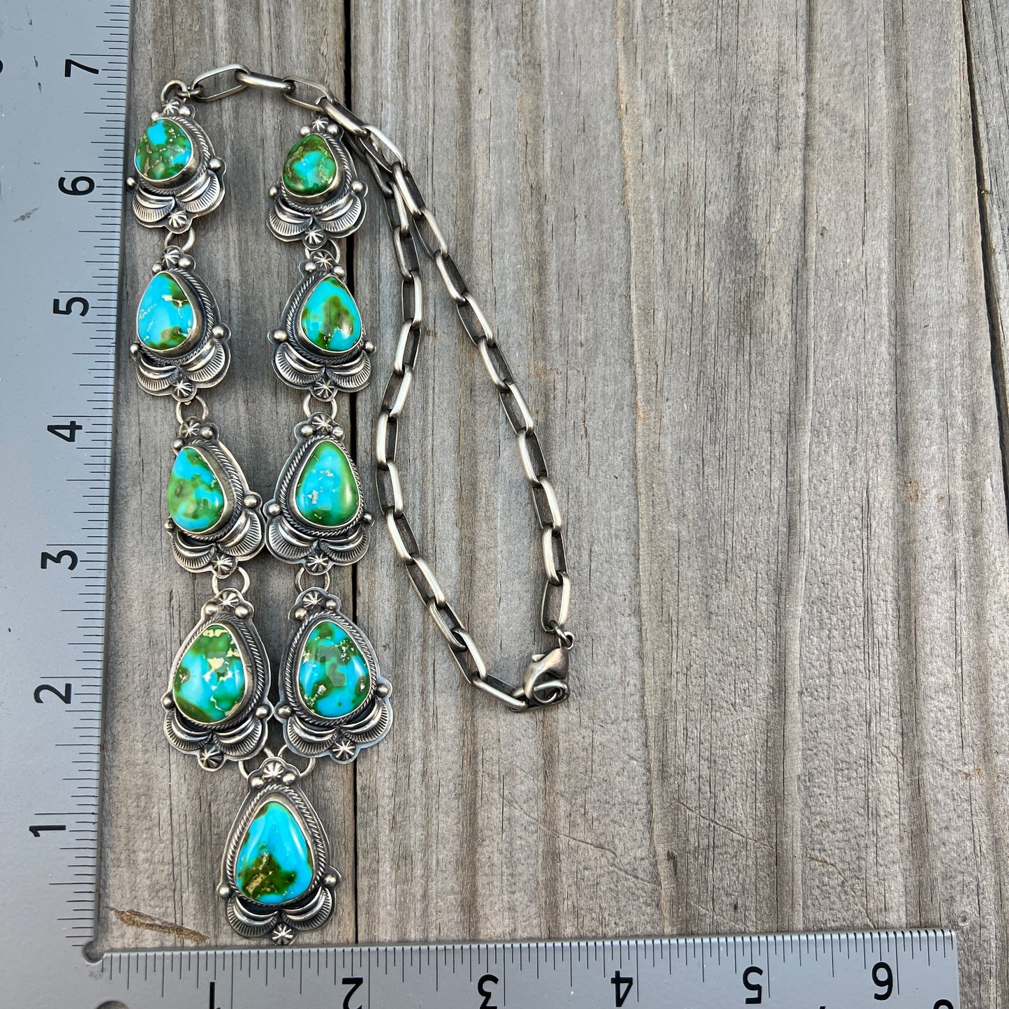High quality Sonoran Polychrome Turquoise 24" necklace earrings set Randy Boyd 686