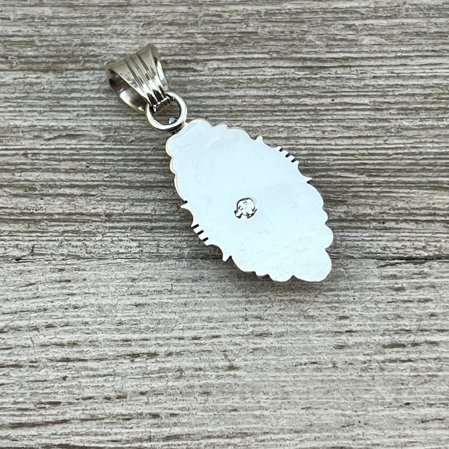 Blue Kingman Turquoise Pendant Navajo handmade Daniel Benally sterling silver