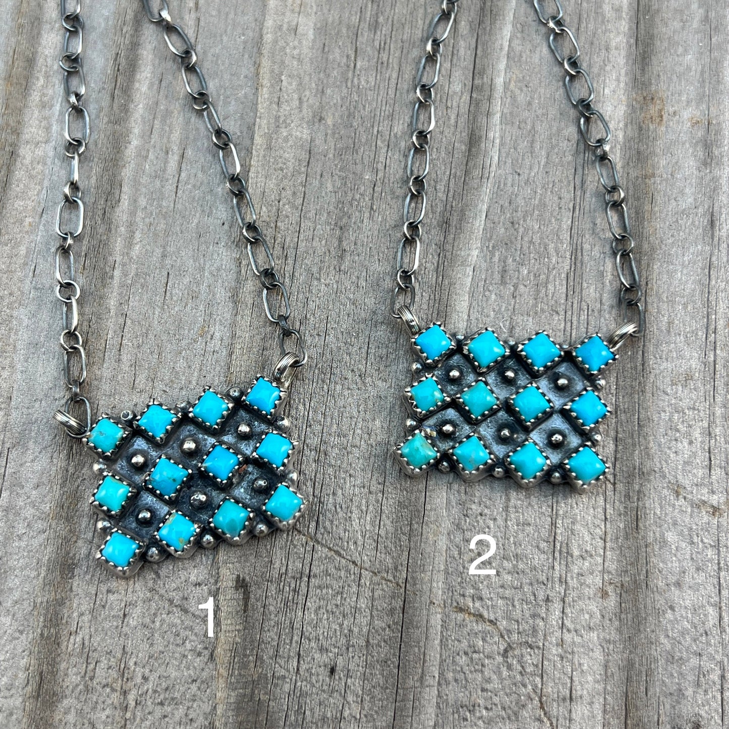 18 1/2" Turquoise Bar Necklace Sterling silver Navajo Melissa Anderson 660