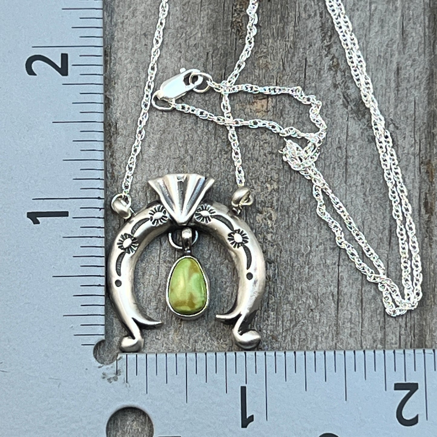 19" Sonoran Turquoise Naja Necklace Sterling silver Navajo Gary Shorty 558