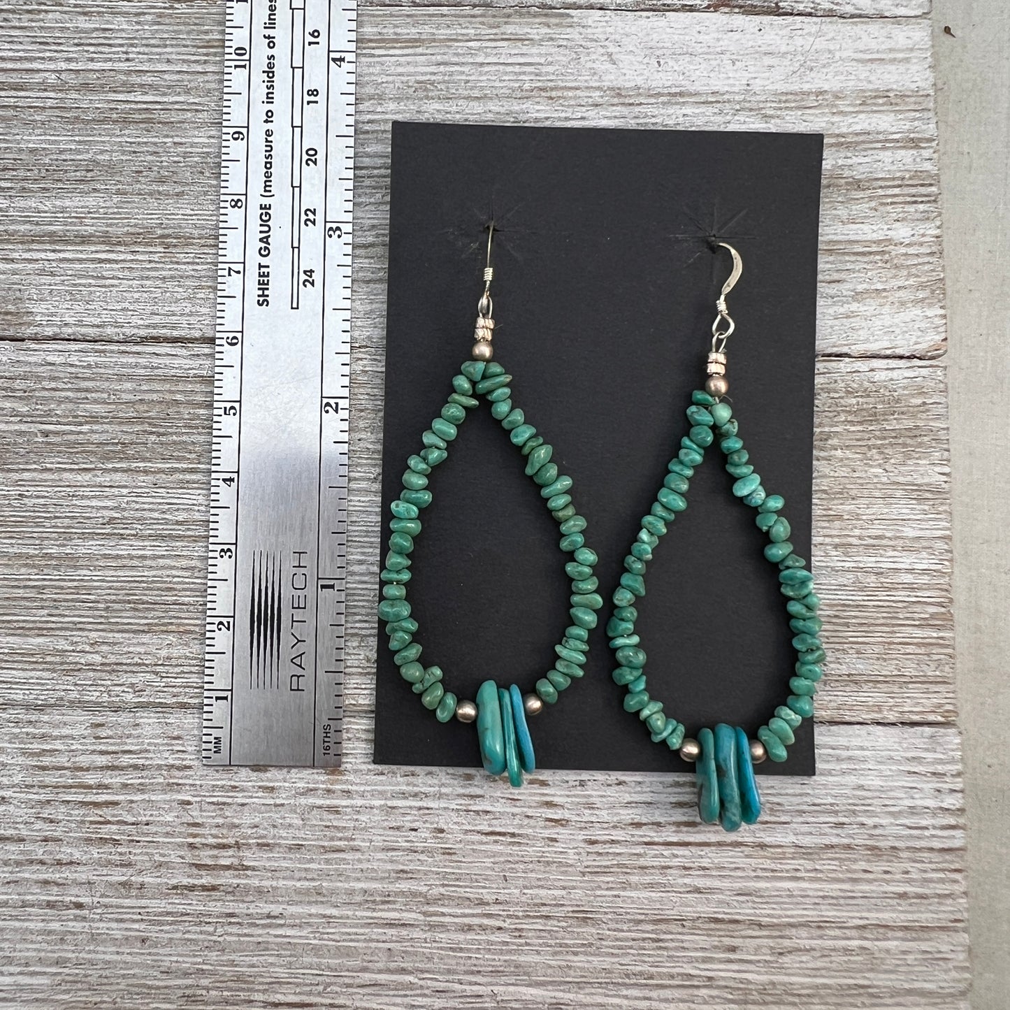 Kingman turquoise earrings 5, boho raw nuggets chips with tab turquoise jacla