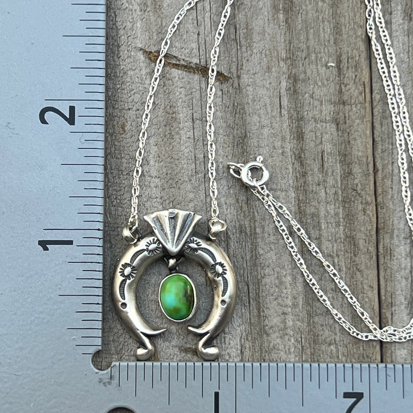 18 1/2" Sonoran Turquoise Naja Necklace Sterling silver Navajo Verley Betone 647