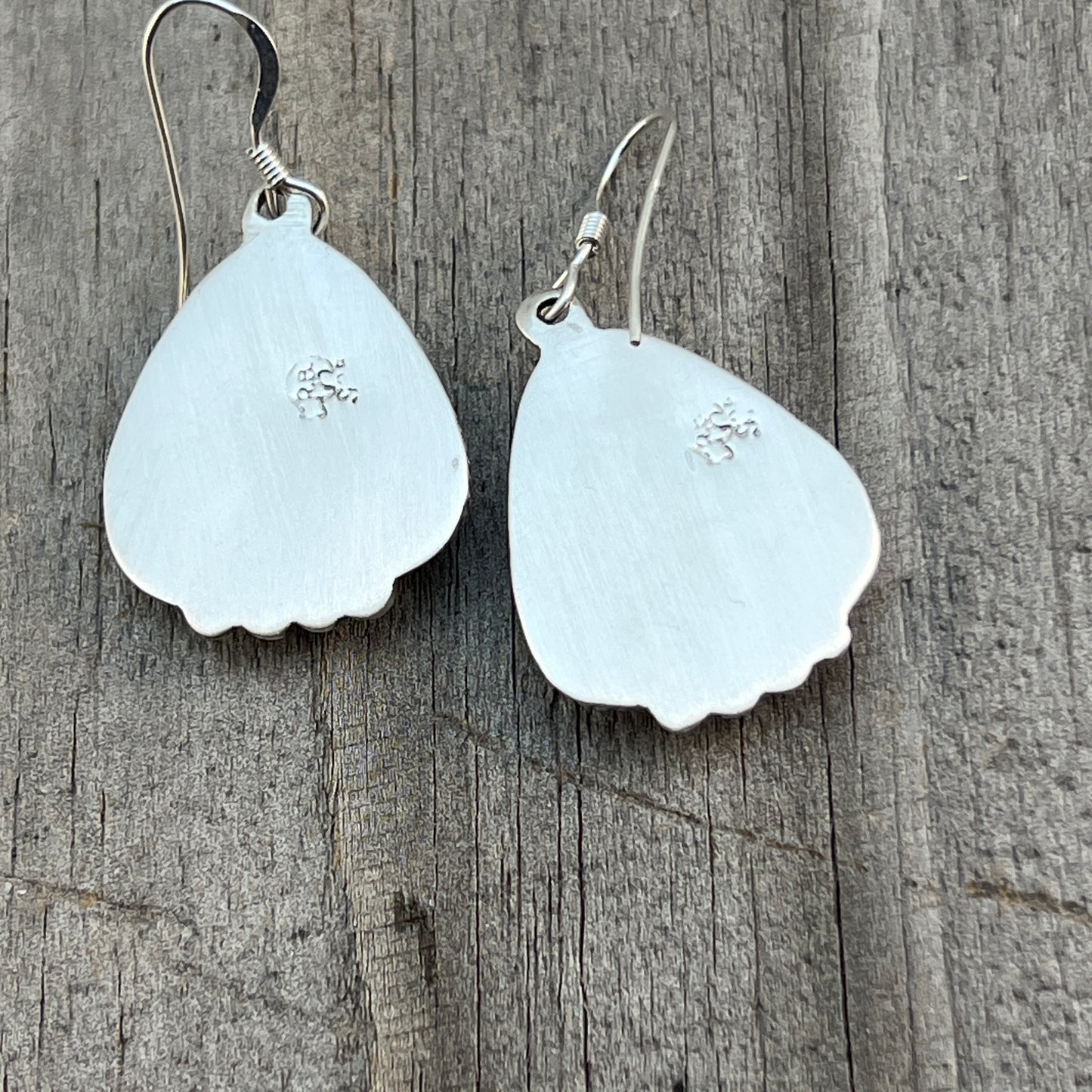 Modern Black jet opal inlay Earrings Sterling Silver James Manygoats Navajo 671