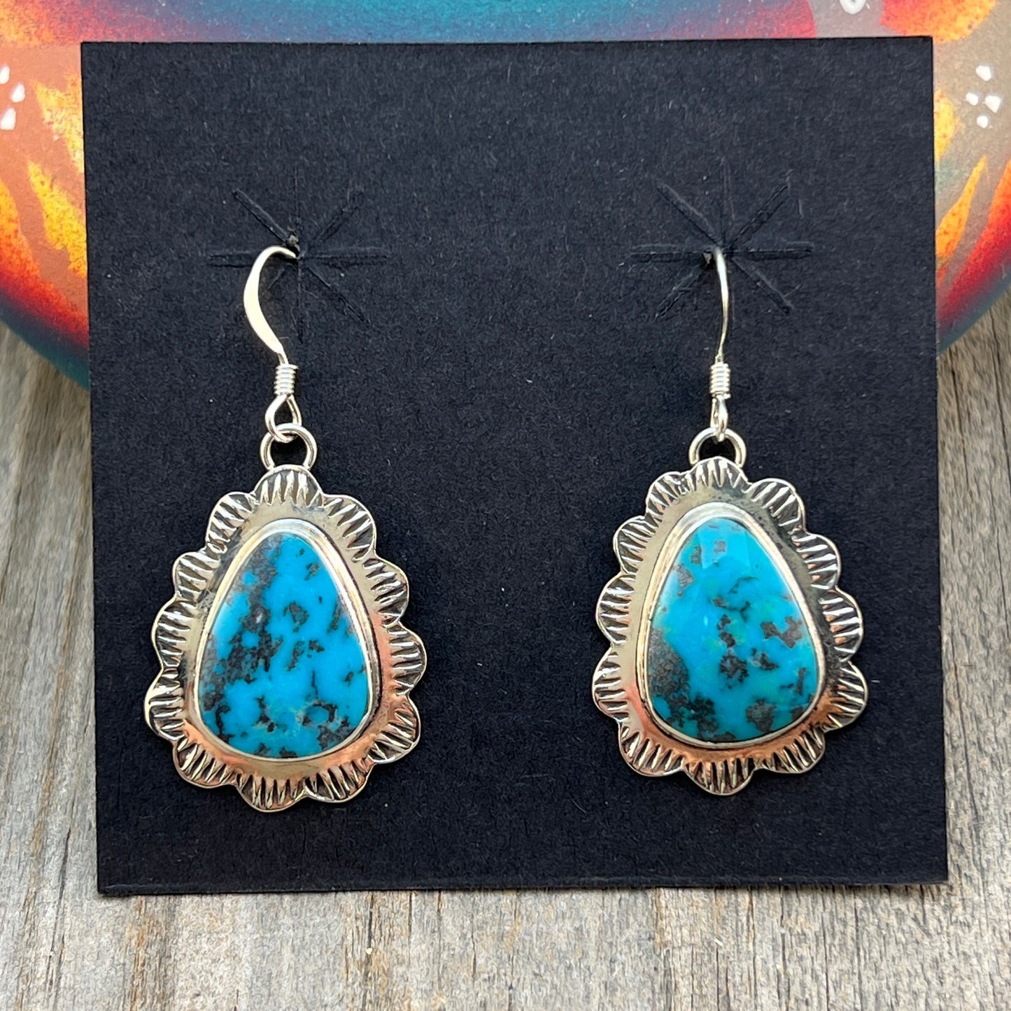 Sterling silver Teardrop Turquoise Earrings Annette Martinez Sterling Silver 847