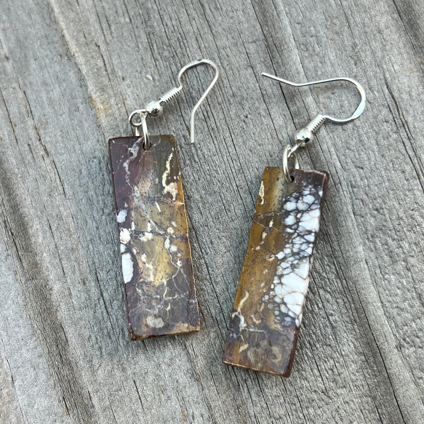 Wild Horse Slab Earrings Turquoise Zuni handmade Jesus Espino 677