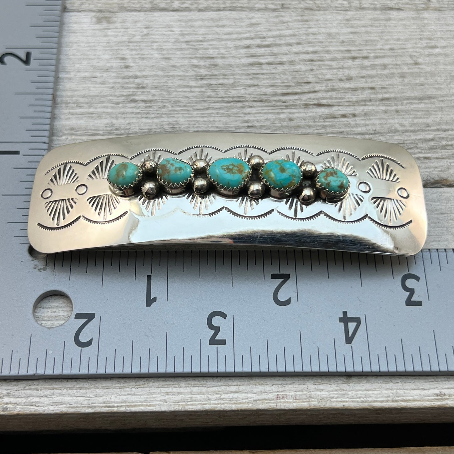Sterling silver Turquoise Hair Barrette Navajo Jolene Begay 392