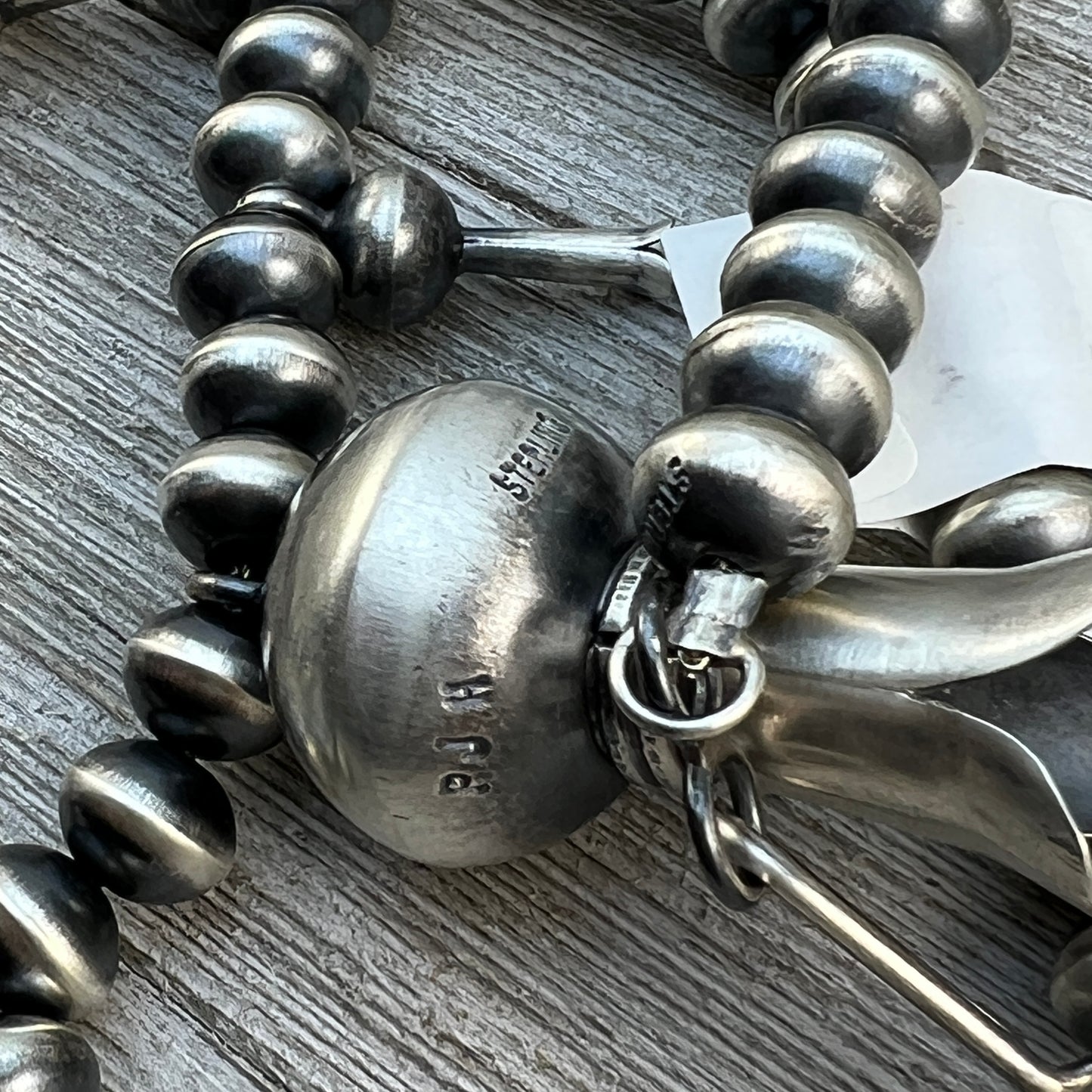 22" Handmade sterling silver Navajo Beads by Preston Haley Squash Blossom Necklace