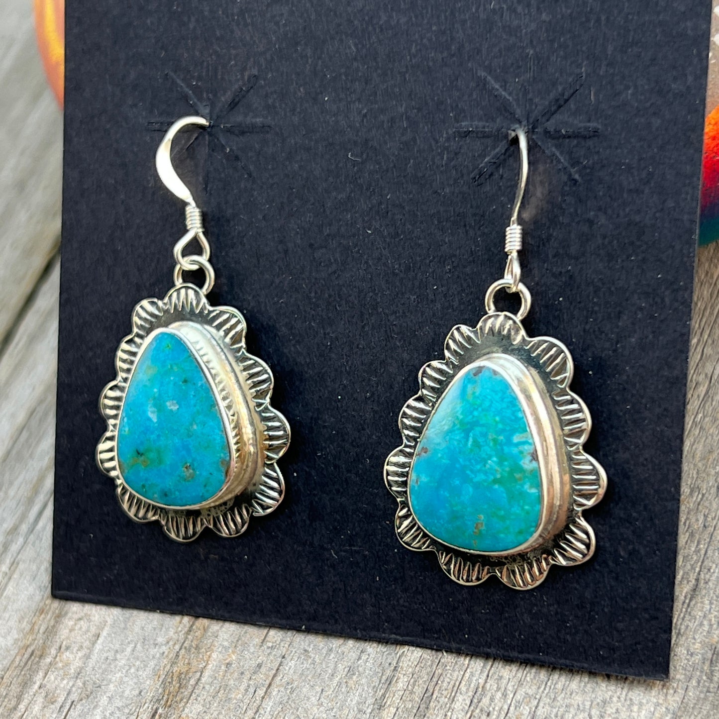 Sterling silver Teardrop Turquoise Earrings Annette Martinez Sterling Silver 845