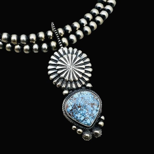 16" Golden Hills Turquoise  Necklace Tom Lewis Sterling silver NK13