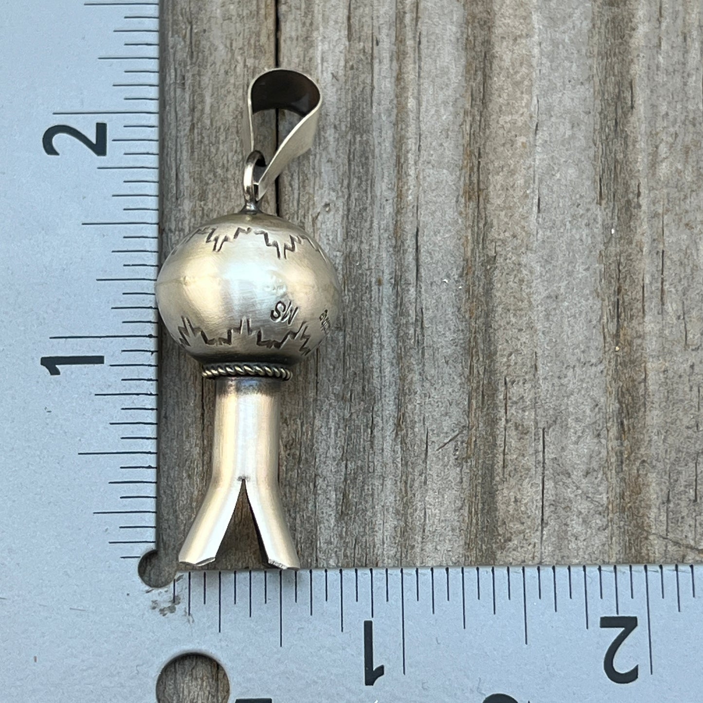 Squash Blossom pendant sterling silver Monica Smith Navajo 792