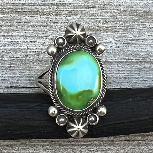 Size 7 Sonoran Gold turquoise sterling silver ring Maritta Benally 487