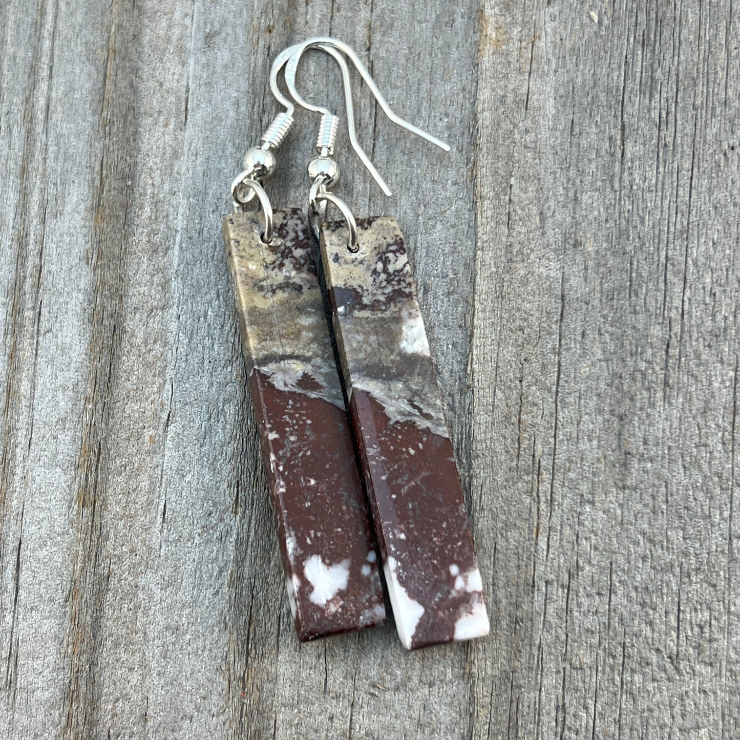 Wild Horse Slab Earrings Turquoise Zuni handmade Jesus Espino 676