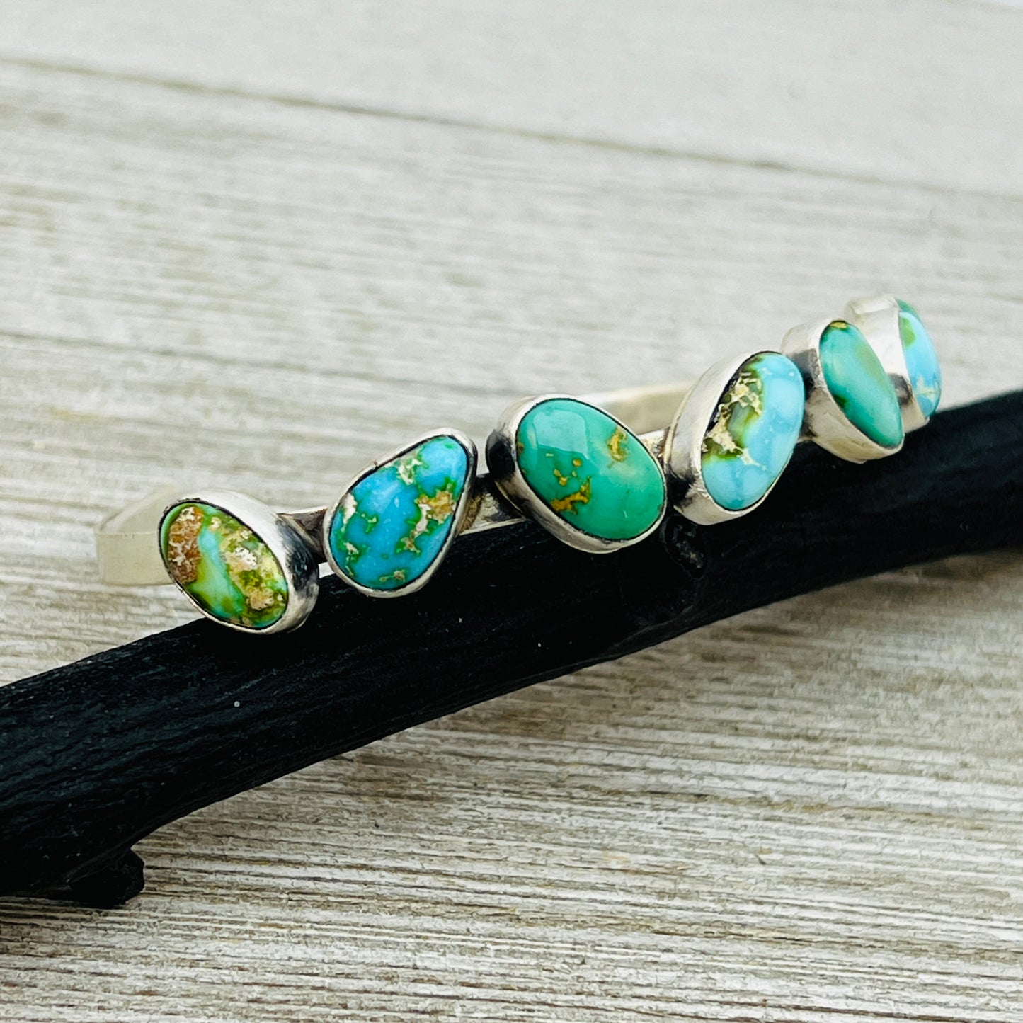 6 1/2" Sonoran Gold polychrome Turquoise cuff bracelet sterling silver Verley Betone BR21