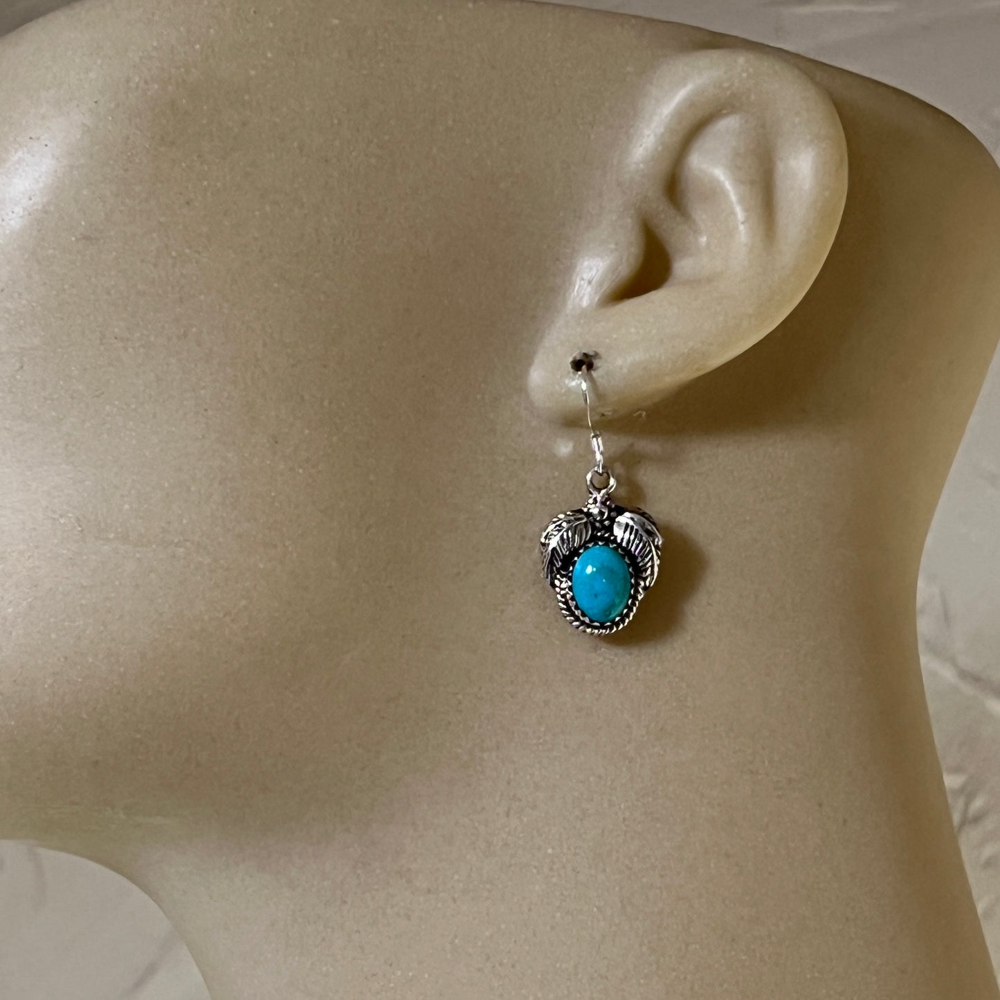 Small Turquoise dangle earrings sterling silver turquoise Sharon McCarthy 415