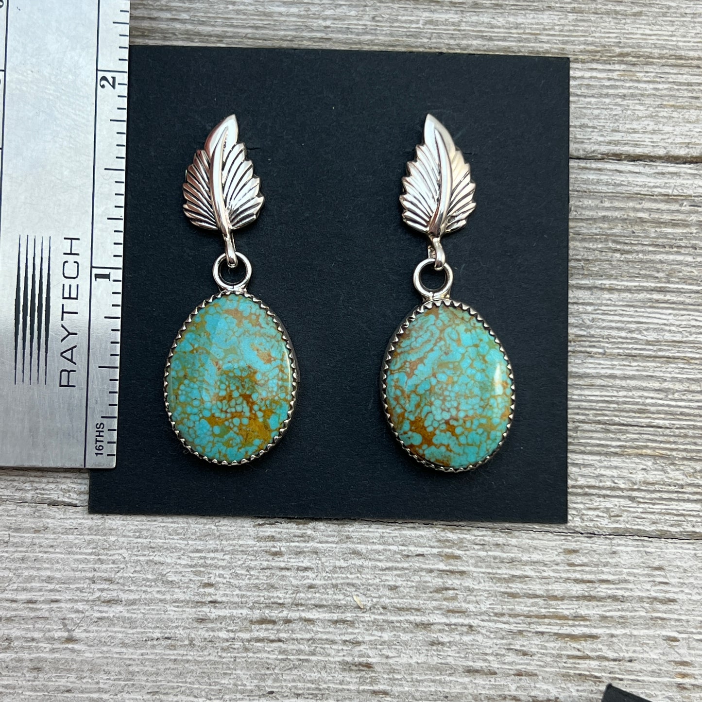 Turquoise Dangle Drop earrings #3, Navajo Hiram Largo