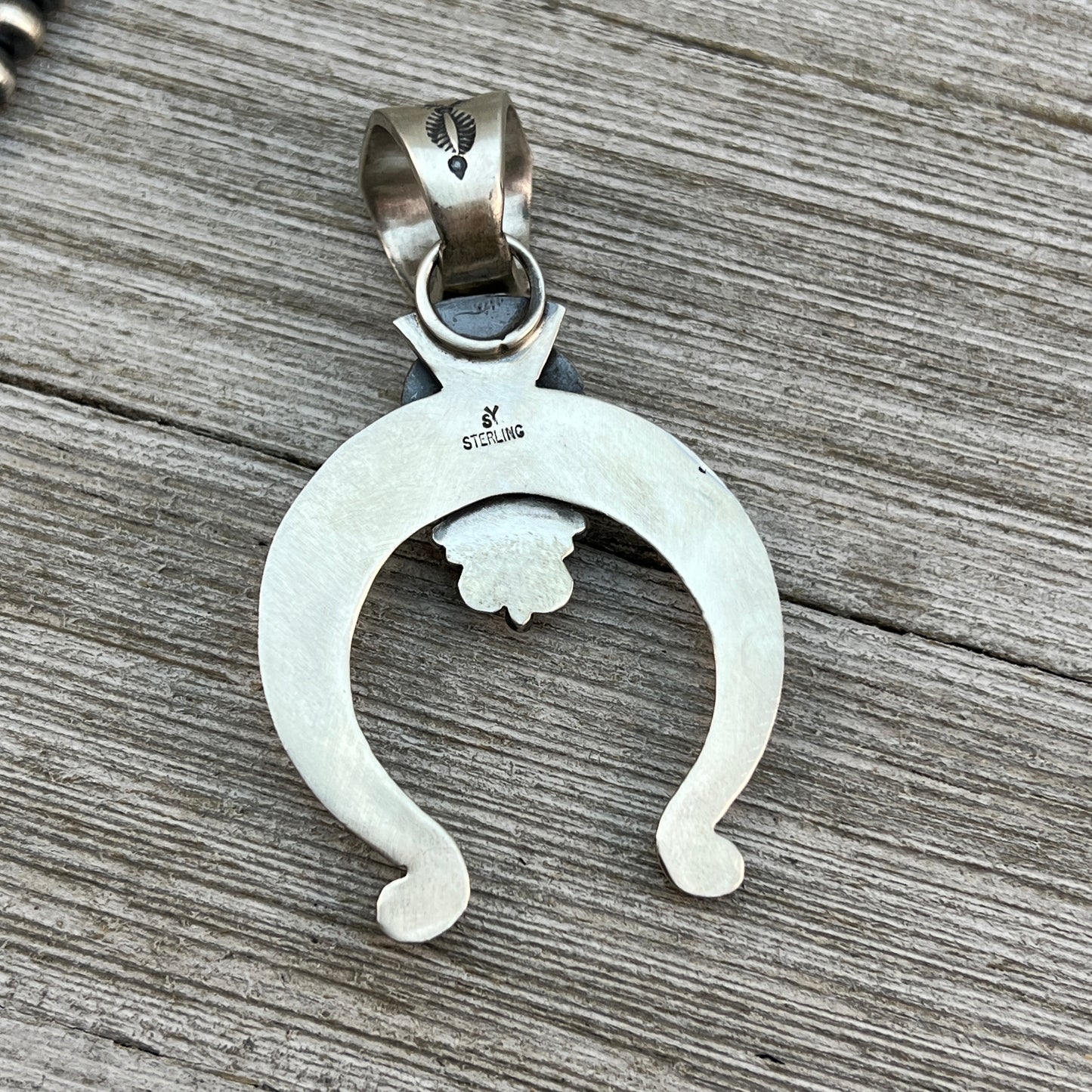 Sonoran Gold Turquoise Naja Pendant Samuel Yellowhair Sterling Silver 603