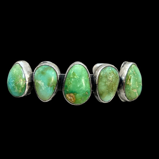 6 1/4" Sonoran Gold Turquoise Cuff Bracelet Sterling silver Navajo Tom Lewis 368 boho