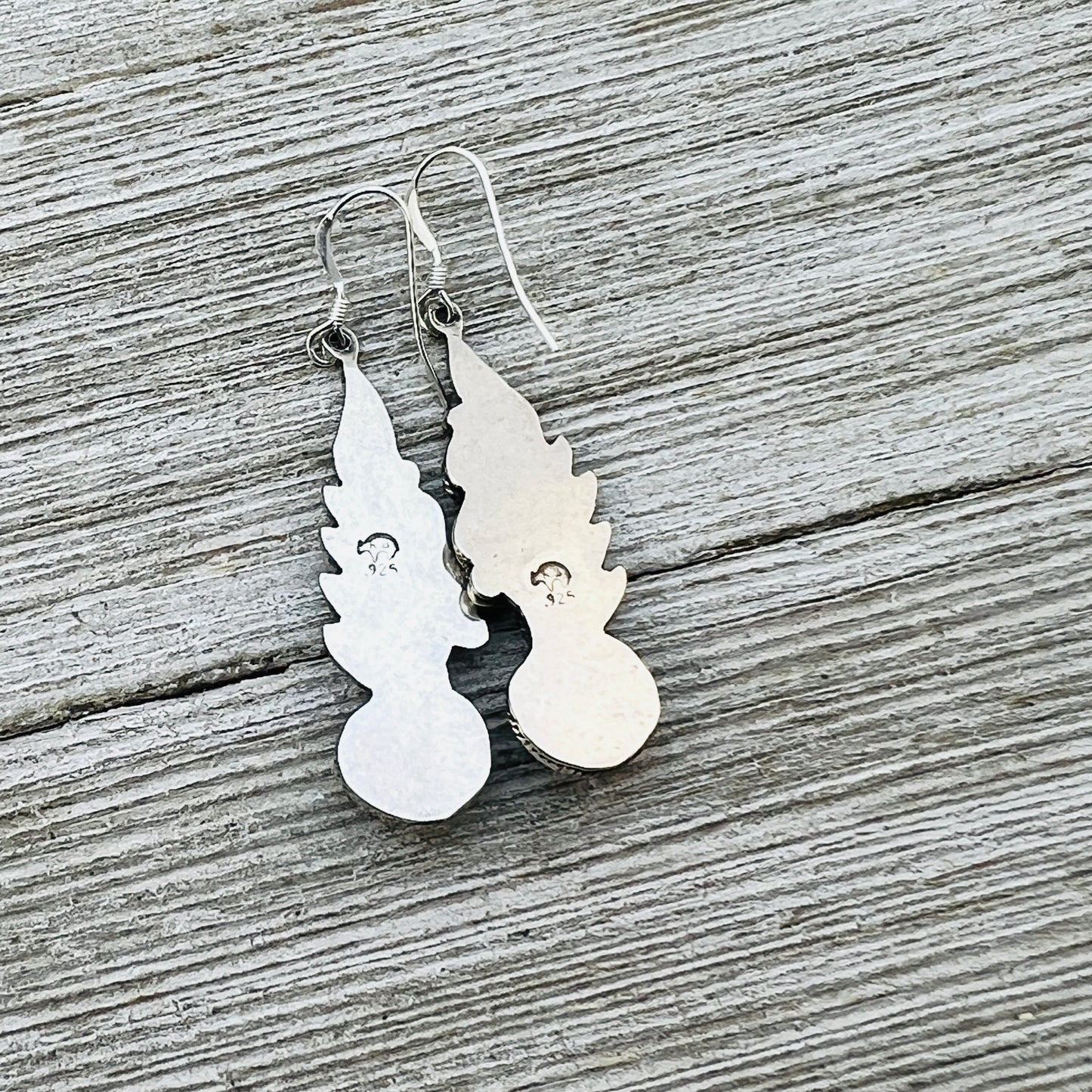 Turquoise  earrings sterling silver Genevieve Francisco Navajo handmade ER32