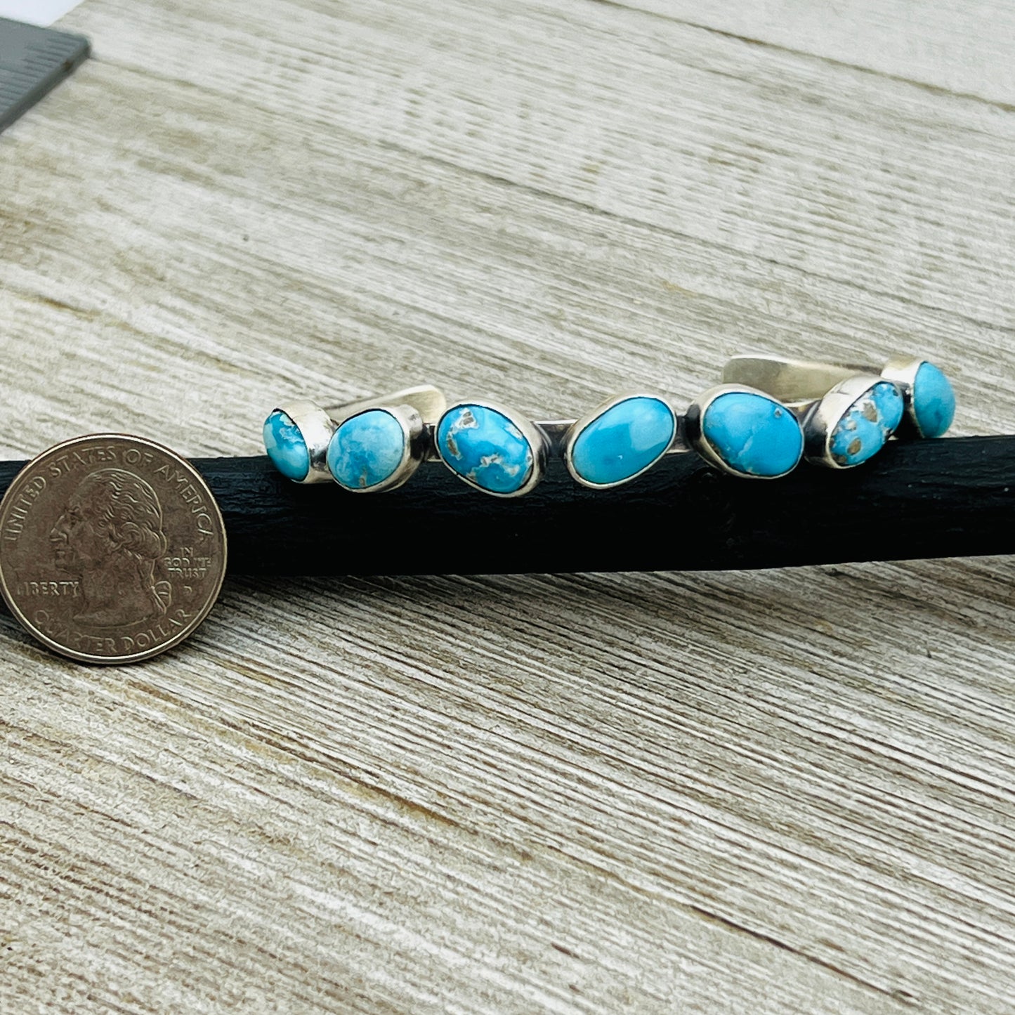 6 1/2" Sonoran Beauty Turquoise cuff bracelet sterling silver Verley Betone BR26