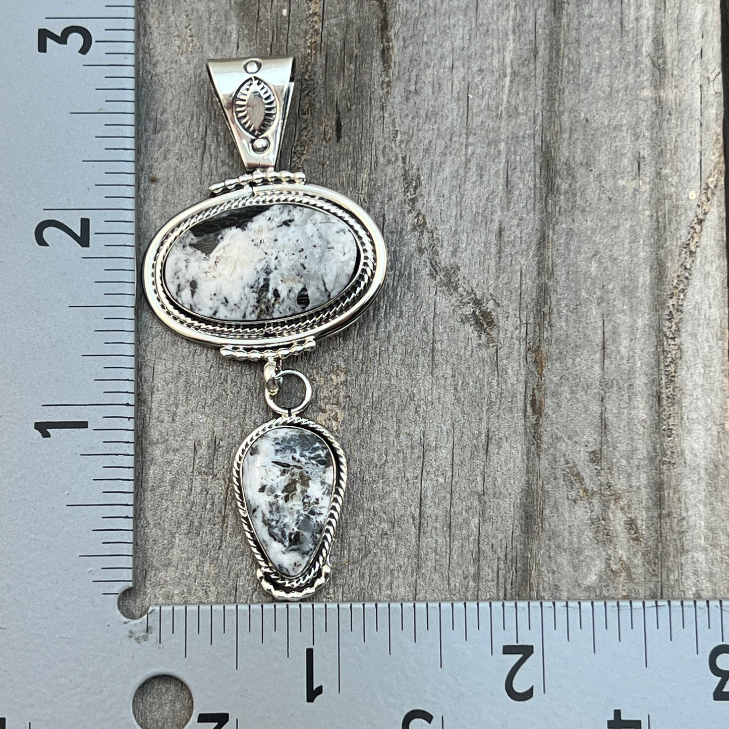 White Buffalo Pendant Sterling silver Navajo Handmade Mike Smith 518