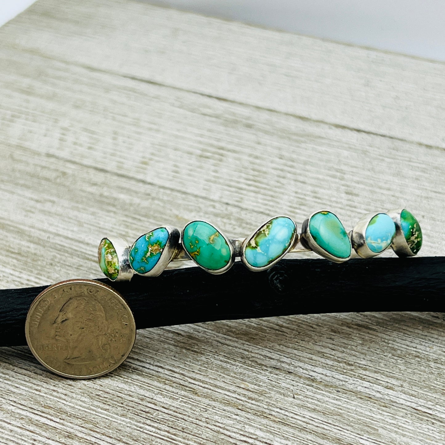 6 1/2" Sonoran Gold polychrome Turquoise cuff bracelet sterling silver Verley Betone BR21
