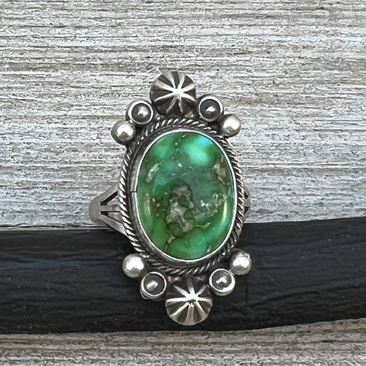 Size 7 Sonoran Gold turquoise sterling silver ring Maritta Benally 486