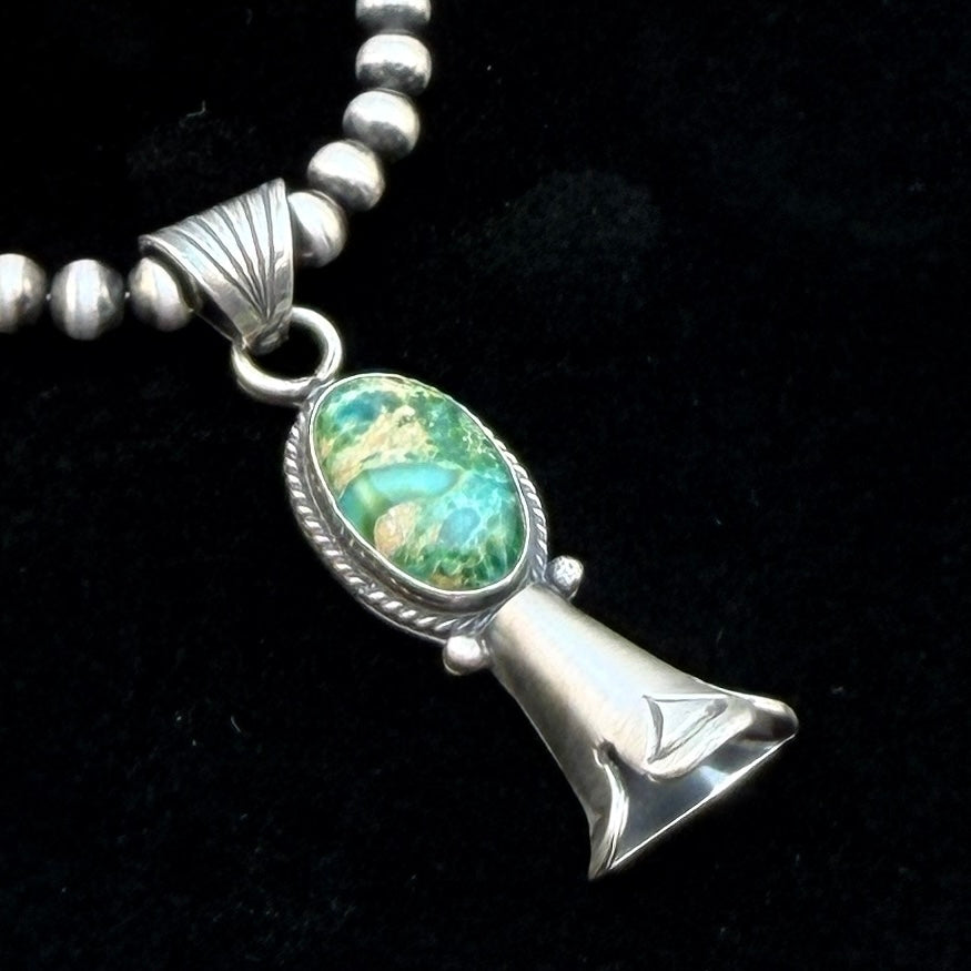 16" Sonoran Turquoise Squash Blossom Necklace Sharon McCarthy Sterling silver NK49