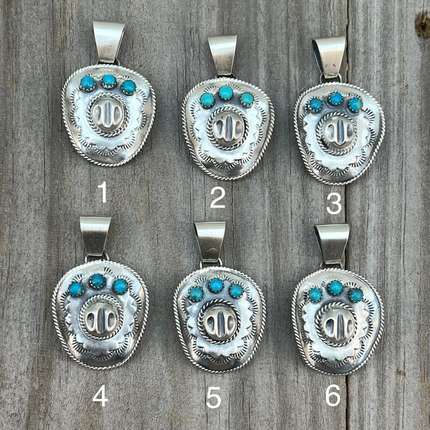 Cowboy hat pendant Turquoise sterling silver Navajo handmade Bobby Platero