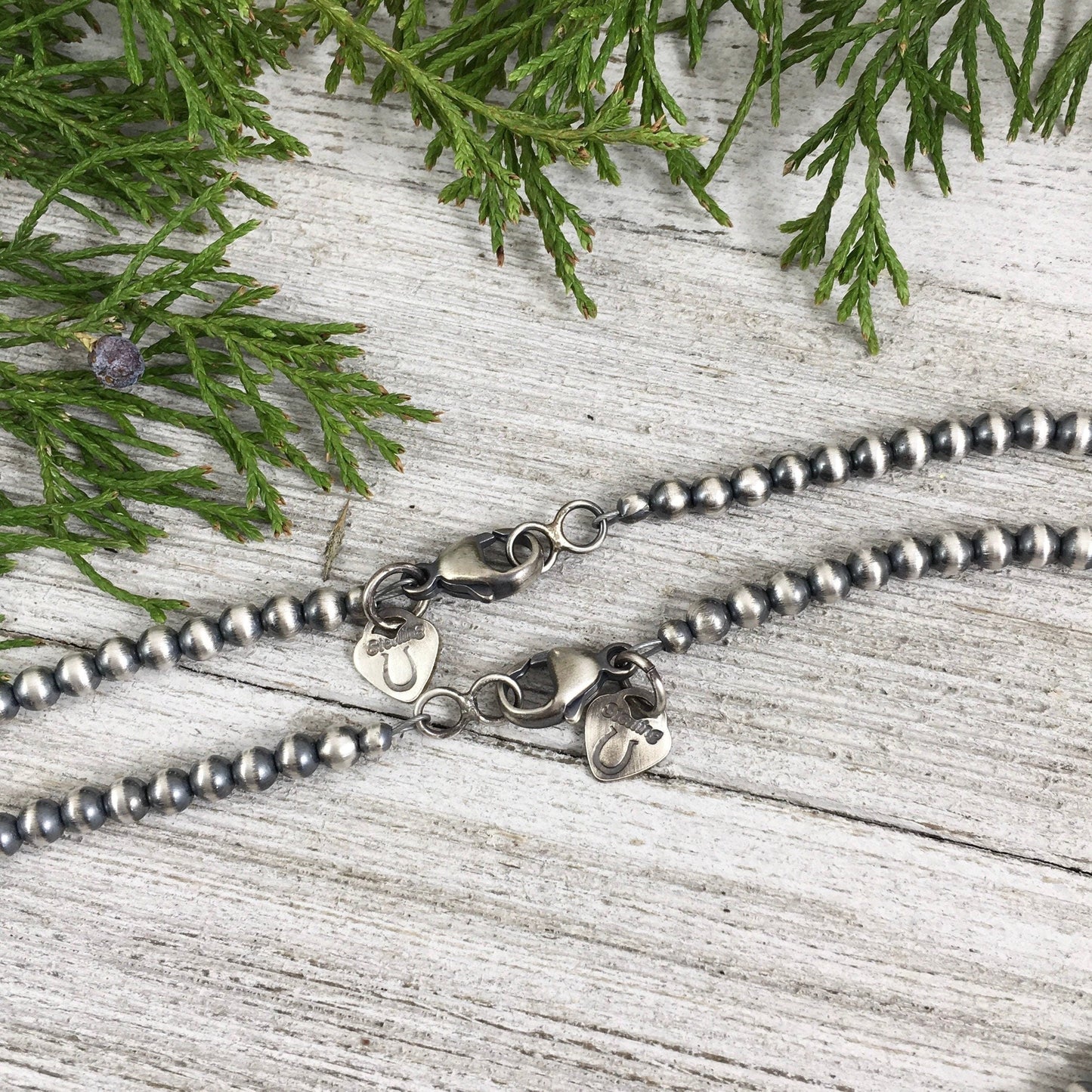 4mm Sterling Silver Bead, Necklace, Oxidized Sterling Silver, Classic Western Choker, small beads, Southwest Pearls